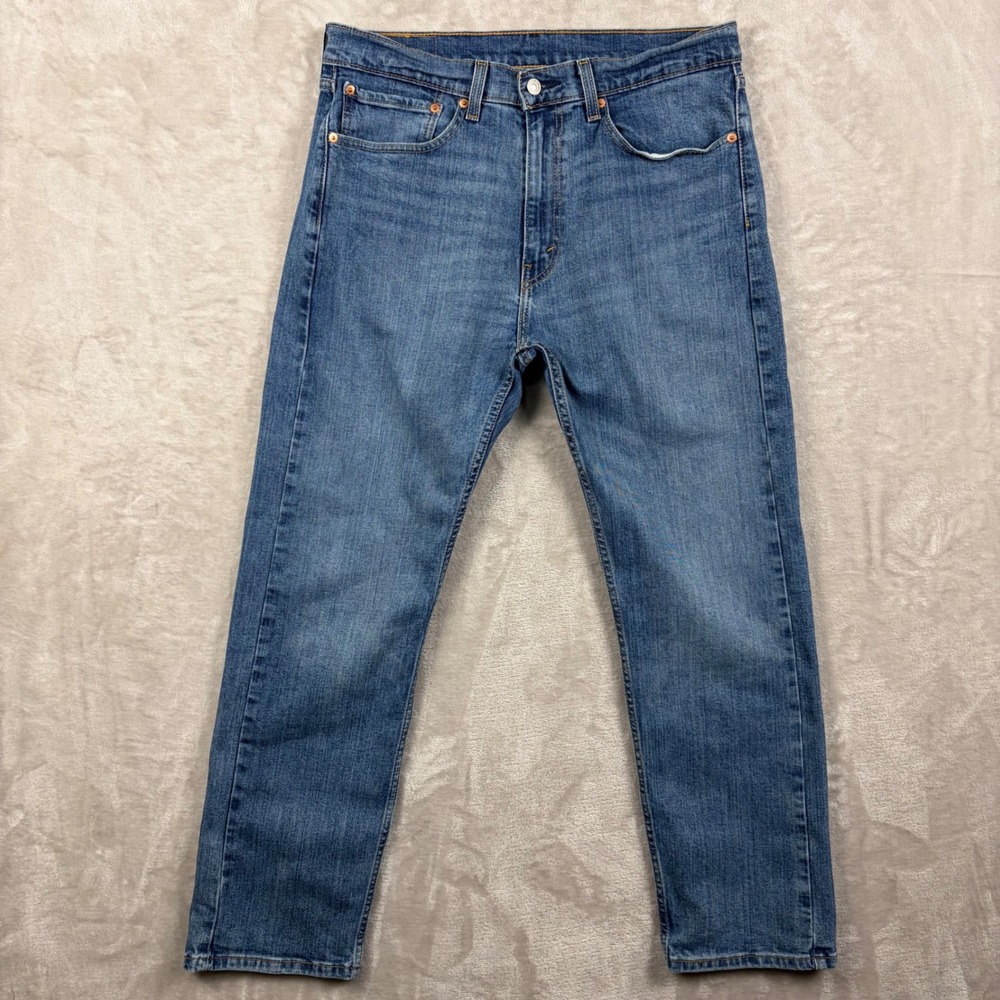 Levis 505 Regular Fit Straight Leg Jeans Medium Wash Blue Denim W34 L30